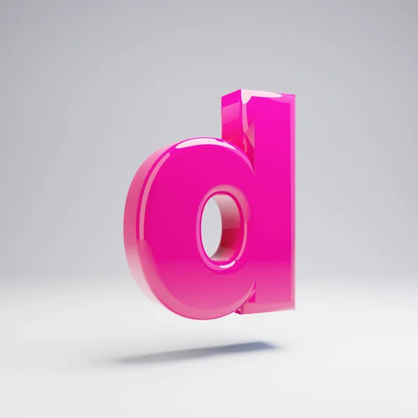 Volumetrische Glanzende Roze Kleine Letter Geïsoleerd Witte Achtergrond Gerenderd Alfabet — Stockfoto
