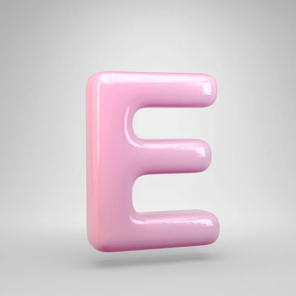 Kauwgom Roze Letter Hoofdletters Geïsoleerd Witte Achtergrond Gerenderd Alfabet Moderne — Stockfoto