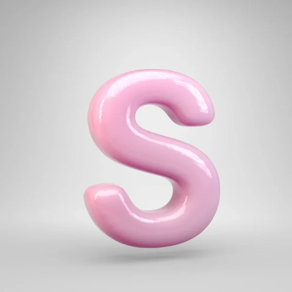 Bubble Gum Розовая Буква Прописная Изолированы Белом Фоне Рендеринг Алфавита — стоковое фото