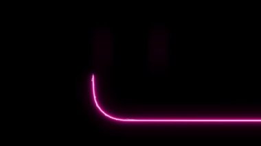 U harfi neon elektrik parlayan hareket mendilleri ortaya.
