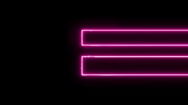 E harfi neon elektrik parlayan hareket mendilleri ortaya.