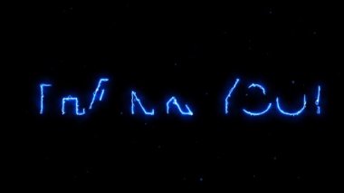 kelimeler neon elektrik parlayan ortaya teşekkür ederim