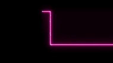 L harfi neon elektrikli parlayan hareket mendilleri ortaya çıkar.