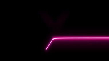 X harfi neon elektrikli parlayan hareket mendilleri ortaya çıkar.
