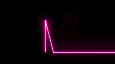M harfi neon elektrik parlayan hareket mendilleri ortaya.