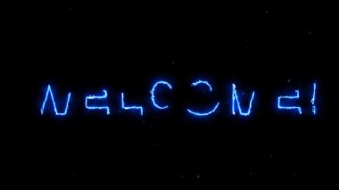 hoş geldiniz kelime neon elektrik parlayan ortaya