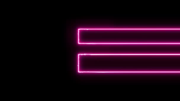 Betű Feltár Neon Elektromos Izzó Motion Törlőkendők Középre — Stock videók