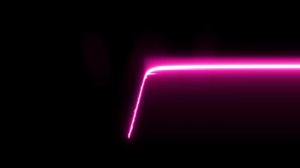 Letter Onthullen Neon Elektrische Gloeiende Beweging Veegt Naar Centrum — Stockvideo