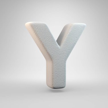 Hacimsel inşaat köpük büyük harf Y beyaz arka plan üzerinde izole. 3d işlenmiş alfabe. Afiş, poster, kapak, logo tasarımı şablon öğesi için modern yazı tipi.