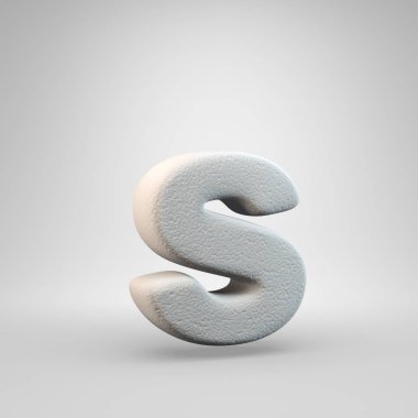 Hacimsel inşaat köpük küçük harf S beyaz arka plan üzerinde izole. 3d işlenmiş alfabe. Afiş, poster, kapak, logo tasarımı şablon öğesi için modern yazı tipi.