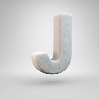 Hacimsel inşaat köpük büyük harf J beyaz arka plan üzerinde izole. 3d işlenmiş alfabe. Afiş, poster, kapak, logo tasarımı şablon öğesi için modern yazı tipi.