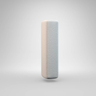 Hacimsel inşaat köpük küçük harf L beyaz arka plan üzerinde izole. 3d işlenmiş alfabe. Afiş, poster, kapak, logo tasarımı şablon öğesi için modern yazı tipi.