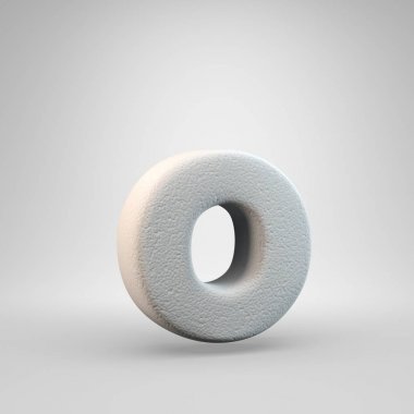 Hacimsel inşaat köpük küçük harf O beyaz arka plan üzerinde izole. 3d işlenmiş alfabe. Afiş, poster, kapak, logo tasarımı şablon öğesi için modern yazı tipi.
