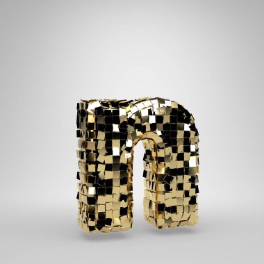 Disko topu beyaz arka plan üzerinde izole n harfi küçük harf. 3d işlenmiş alfabe. Dans partisi afiş, poster, tasarım şablonu öğesi için modern yazı tipi.