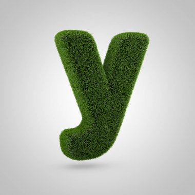 Hacimsel yeşil yosun küçük harf Z beyaz arka plan üzerinde izole. 3d işlenmiş çim alfabesi. Afiş, poster, kapak, logo tasarımı şablon öğesi için eko yazı tipi.