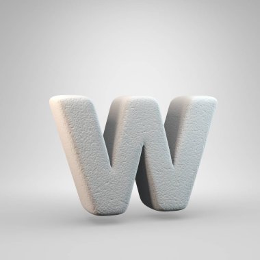 Hacimsel inşaat köpük küçük harf W beyaz arka plan üzerinde izole. 3d işlenmiş alfabe. Afiş, poster, kapak, logo tasarımı şablon öğesi için modern yazı tipi.