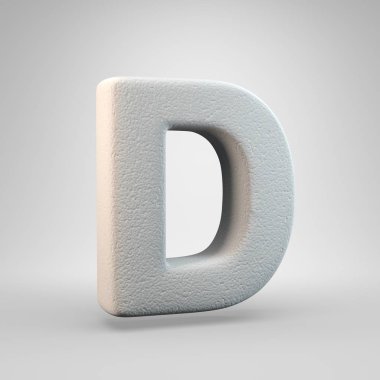 Hacimsel inşaat köpük büyük harf D beyaz arka plan üzerinde izole. 3d işlenmiş alfabe. Afiş, poster, kapak, logo tasarımı şablon öğesi için modern yazı tipi.