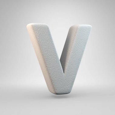 Hacimsel inşaat köpük büyük harf V beyaz arka plan üzerinde izole. 3d işlenmiş alfabe. Afiş, poster, kapak, logo tasarımı şablon öğesi için modern yazı tipi.