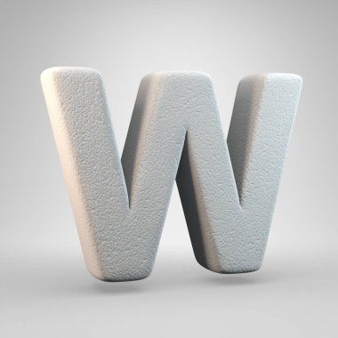 Hacimsel inşaat köpük büyük harf W beyaz arka plan üzerinde izole. 3d işlenmiş alfabe. Afiş, poster, kapak, logo tasarımı şablon öğesi için modern yazı tipi.