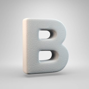 Hacimsel inşaat köpük büyük harf B beyaz arka plan üzerinde izole. 3d işlenmiş alfabe. Afiş, poster, kapak, logo tasarımı şablon öğesi için modern yazı tipi.