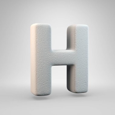 Hacimsel inşaat köpük büyük harf H beyaz arka plan üzerinde izole. 3d işlenmiş alfabe. Afiş, poster, kapak, logo tasarımı şablon öğesi için modern yazı tipi.