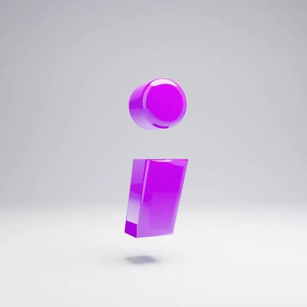 Объемный Глянцевый Фиолетовый Символ Запятой Выделенный Белом Фоне Рендеринг Алфавита — стоковое фото