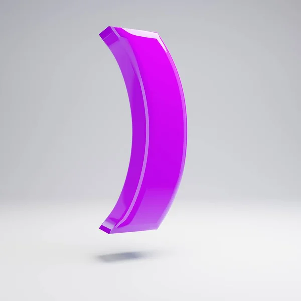 Volumétrico Brillante Violeta Ronda Soportes Símbolo Aislado Sobre Fondo Blanco —  Fotos de Stock
