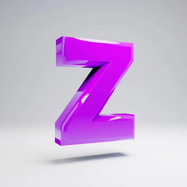 Объемный Фиолетовый Корпус Буквы Белом Фоне Рендеринг Алфавита Современный Шрифт — стоковое фото
