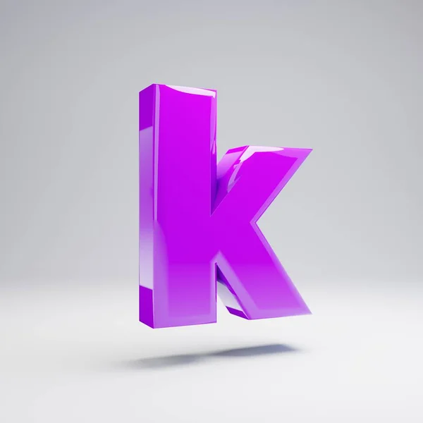 Объемный Фиолетовый Корпус Буквы Выделен Белом Фоне Рендеринг Алфавита Современный — стоковое фото