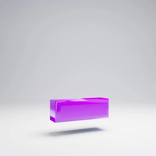 白い背景に分離された体積光沢のある紫色のダッシュシンボル レンダリングアルファベット バナー ポスター カバー ロゴデザインテンプレート要素のためのモダンフォント — ストック写真