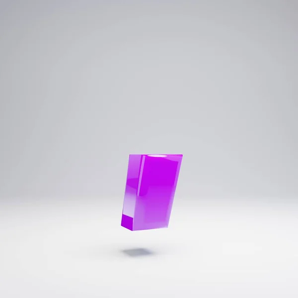 Объемный Глянцевый Фиолетовый Символ Комы Выделенный Белом Фоне Рендеринг Алфавита — стоковое фото