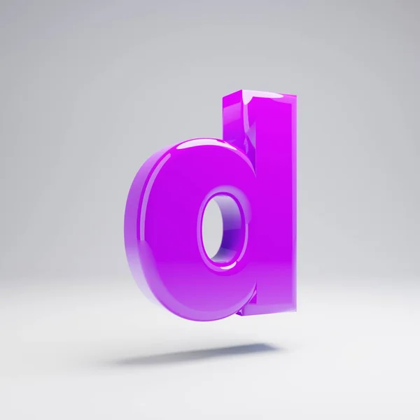 Volumetric Glossy Violet Lowercase Letter Isolated White Background Rendered Alphabet — Stock Photo, Image