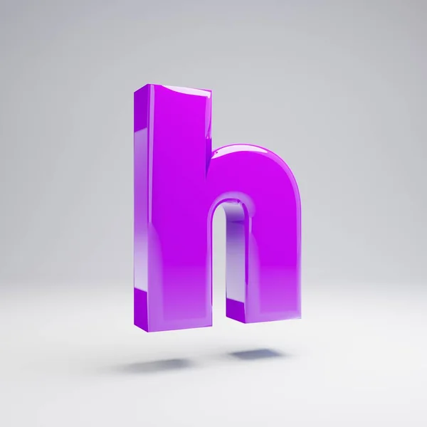 Letra Volumétrica Brillante Violeta Minúscula Aislada Sobre Fondo Blanco Alfabeto — Foto de Stock
