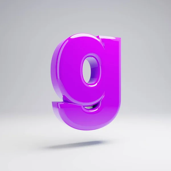 Volumetric Glossy Violet Lowercase Letter Isolated White Background Rendered Alphabet — Stock Photo, Image