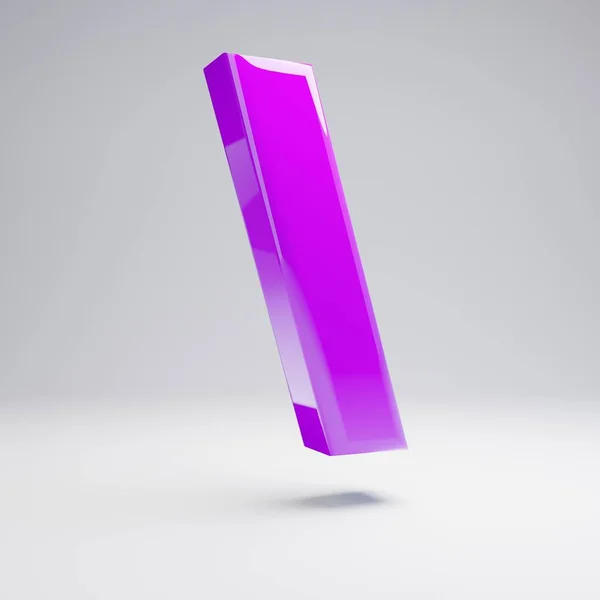 Volymetrisk Glänsande Violett Tillbaka Snedstreck Symbol Isolerad Vit Bakgrund Återgivna — Stockfoto