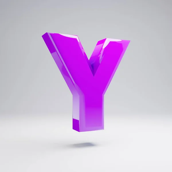 Объемная Фиолетовая Буква Выделена Белом Фоне Рендеринг Алфавита Современный Шрифт — стоковое фото