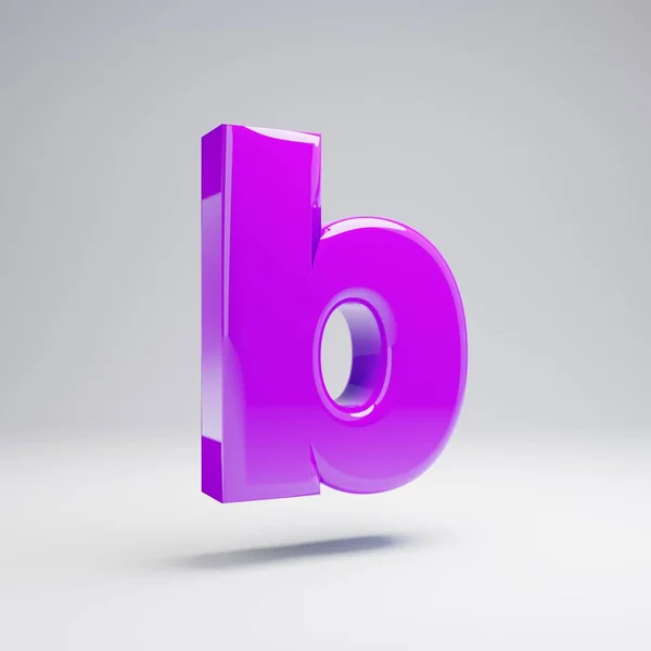 Volumetric Glossy Violet Lowercase Letter Isolated White Background Rendered Alphabet — Stock Fotó