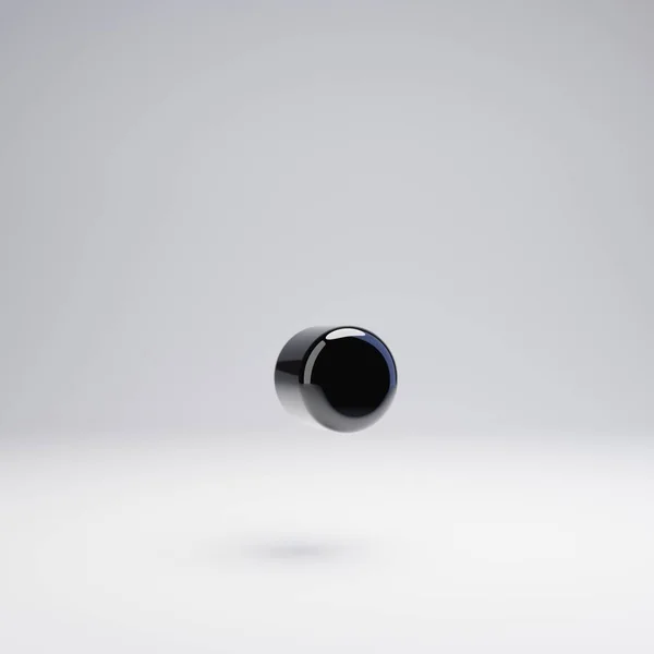 Volumetric Brilhante Símbolo Ponto Preto Isolado Fundo Branco Alfabeto Renderizado — Fotografia de Stock