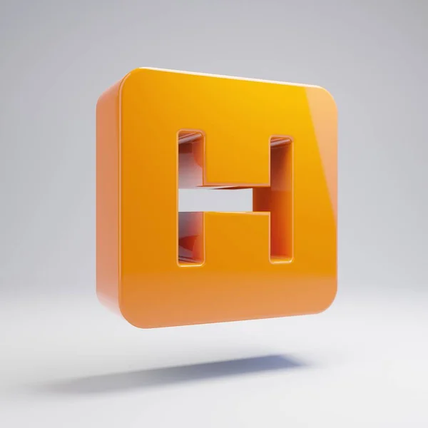 Volumetric glänsande hot orange sjukhus ikon isolerad på vit bakgrund. — Stockfoto