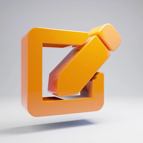 Volumétrique brillant orange chaud Modifier l'icône isolée sur fond blanc . — Photo
