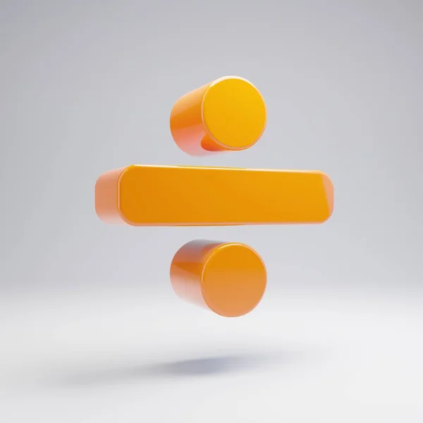 Ícone de divisão laranja quente brilhante volumétrico isolado no fundo branco . — Fotografia de Stock