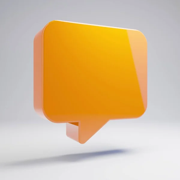 Odměrná lesklá oranžová ikona komentáře izolovaná na bílém pozadí. — Stock fotografie