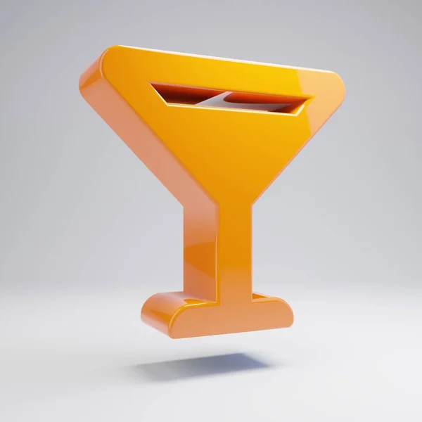 Volumetric glossy hot orange Glass Vermouth icon isolated on white background. — Stock Photo, Image