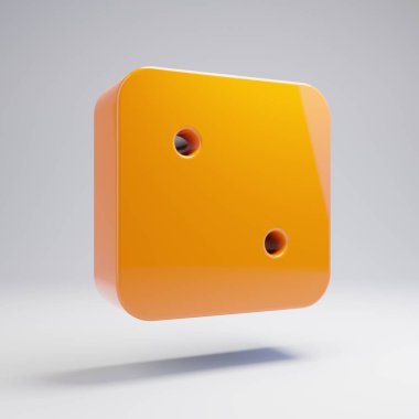 Hacimsel parlak sıcak turuncu Zar Beyaz arka plan üzerinde izole iki simge.