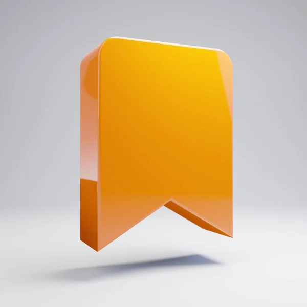 Volumetric brilhante laranja quente ícone Bookmark isolado no fundo branco . — Fotografia de Stock