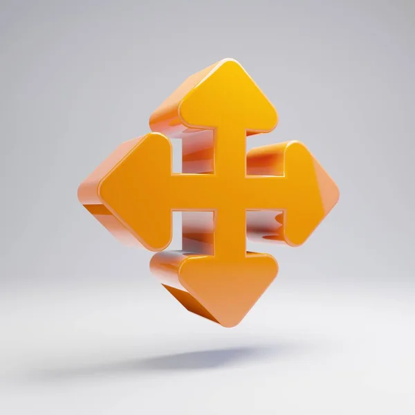 Volumétrique brillant orange chaud Transformer icône isolée sur fond blanc . — Photo