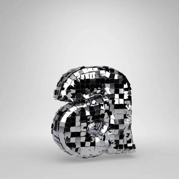 Chrome Disco Ball gemena bokstaven en isolerad på vit bakgrund. 3D-återgivna alfabetet. — Stockfoto