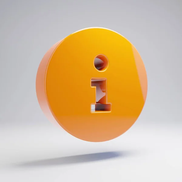 Volumétrique brillant orange chaud Info icône isolée sur fond blanc . — Photo