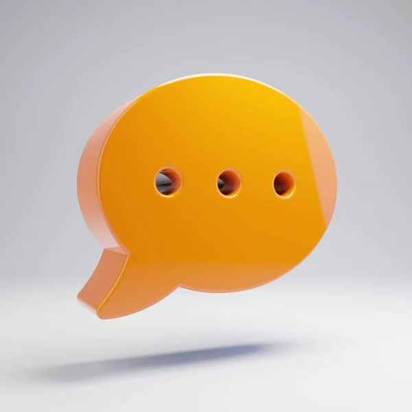 Volumetric brilhante laranja quente ícone de comentário isolado no fundo branco . — Fotografia de Stock