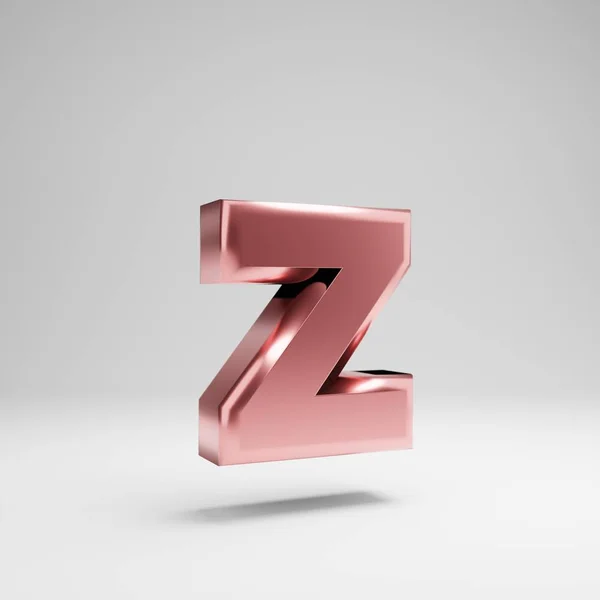 Блестящая буква Z из розового золота, выделенная на белом фоне . — стоковое фото